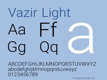 Vazir Light Version 8.0.0 Font Sample