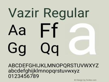 Vazir Regular Version 8.0.0 Font Sample