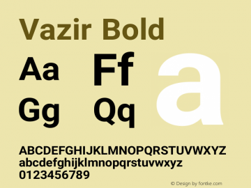 Vazir Bold Version 8.0.0 Font Sample