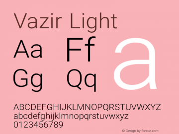 Vazir Light Version 8.0.0 Font Sample
