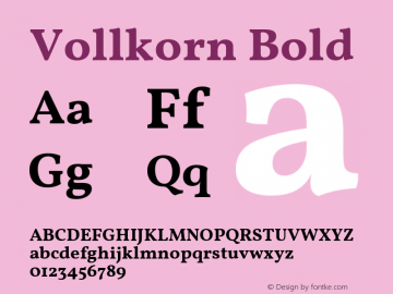 Vollkorn Bold Version 4.012图片样张