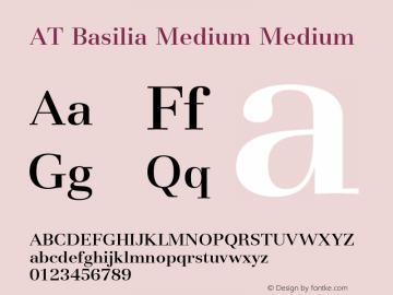 AT Basilia Medium Medium 1.0 Font Sample