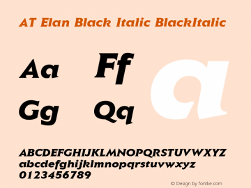 AT Elan Black Italic BlackItalic 1.0图片样张