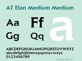 AT Elan Medium Medium 1.0 Font Sample