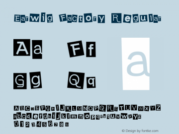 Earwig Factory Regular Version 4.001 Font Sample