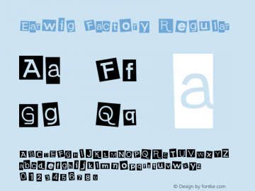 Earwig Factory Regular Version 4.000 Font Sample