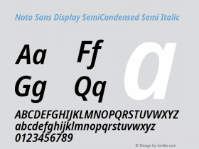 Noto Sans Display SemiCondensed Semi Italic Version 1.901图片样张