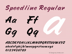 Speedline Regular 1.01 Font Sample