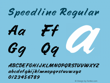 Speedline Regular Altsys Fontographer 3.5  3/20/93 Font Sample