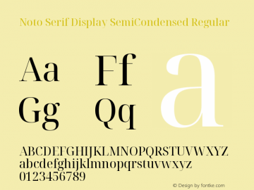 Noto Serif Display SemiCondensed Regular Version 1.901 Font Sample