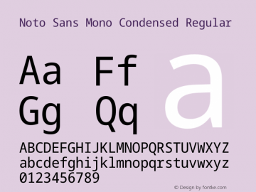 Noto Sans Mono Condensed Regular Version 1.901 Font Sample