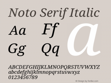 Noto Serif Italic Version 1.902图片样张