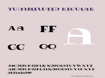 Tumbleweed Regular Version 1.000;PS 001.000;hotconv 1.0.38 Font Sample