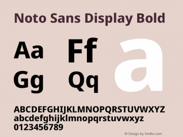 Noto Sans Display Bold Version 1.901 Font Sample