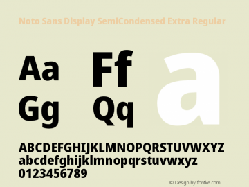 Noto Sans Display SemiCondensed Extra Regular Version 1.901图片样张