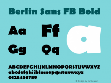 Berlin Sans FB Bold Version 1.00 Font Sample