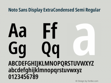 Noto Sans Display ExtraCondensed Semi Regular Version 1.901图片样张
