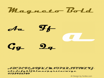Magneto Bold Version 001.000 Font Sample