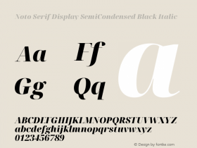 Noto Serif Display SemiCondensed Black Italic Version 1.900图片样张