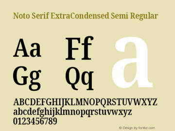 Noto Serif ExtraCondensed Semi Regular Version 1.903图片样张