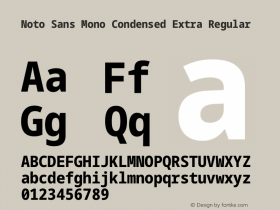 Noto Sans Mono Condensed Extra Regular Version 1.901 Font Sample