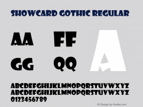 Showcard Gothic Regular Version 1.00图片样张