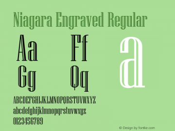 Niagara Engraved Regular Version 1.00 Font Sample