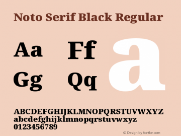 Noto Serif Black Regular Version 1.903 Font Sample