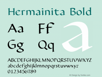 Hermainita Bold Macromedia Fontographer 4.1.3 7/9/96图片样张