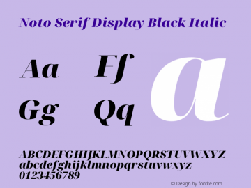 Noto Serif Display Black Italic Version 1.900图片样张