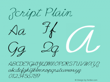 Zcript Plain Macromedia Fontographer 4.1.3 7/10/96 Font Sample