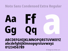 Noto Sans Condensed Extra Regular Version 1.902 Font Sample