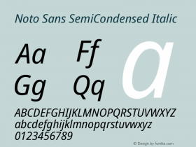 Noto Sans SemiCondensed Italic Version 1.902图片样张