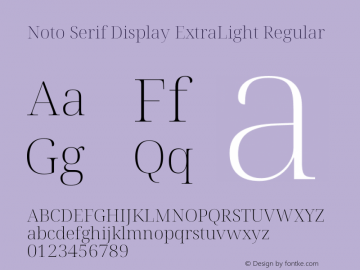 Noto Serif Display ExtraLight Regular Version 1.901图片样张