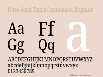 Noto Serif ExtraCondensed Regular Version 1.903 Font Sample