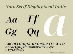 Noto Serif Display Semi Italic Version 1.900图片样张