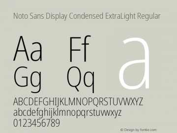 Noto Sans Display Condensed ExtraLight Regular Version 1.901 Font Sample