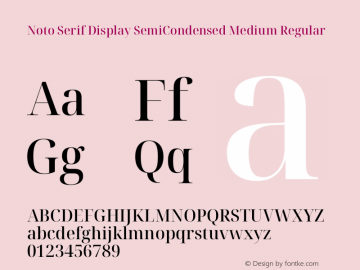Noto Serif Display SemiCondensed Medium Regular Version 1.901图片样张