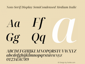 Noto Serif Display SemiCondensed Medium Italic Version 1.900图片样张