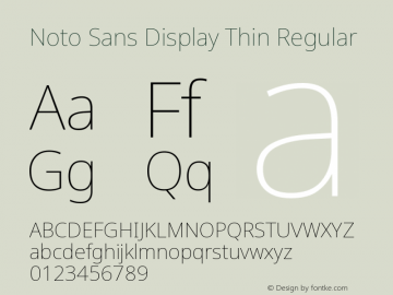Noto Sans Display Thin Regular Version 1.901图片样张