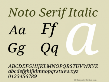 Noto Serif Italic Version 1.902图片样张