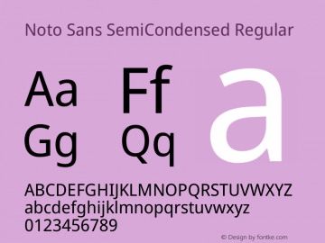 Noto Sans SemiCondensed Regular Version 1.902 Font Sample