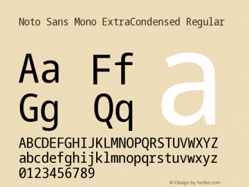 Noto Sans Mono ExtraCondensed Regular Version 1.901图片样张