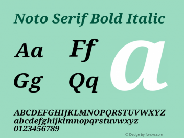 Noto Serif Bold Italic Version 1.902图片样张