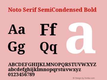 Noto Serif SemiCondensed Bold Version 1.903 Font Sample