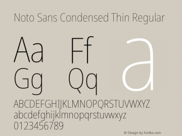 Noto Sans Condensed Thin Regular Version 1.902 Font Sample