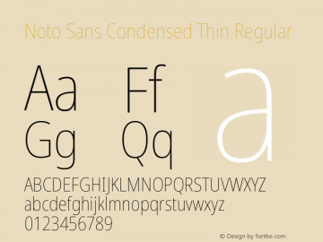 Noto Sans Condensed Thin Regular Version 1.902图片样张