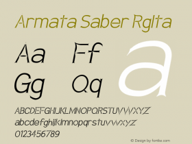 Armata Saber RgIta Version 0.970 Font Sample