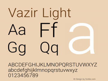 Vazir Light Version 8.1.0 Font Sample