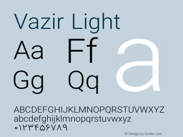 Vazir Light Version 8.1.0 Font Sample